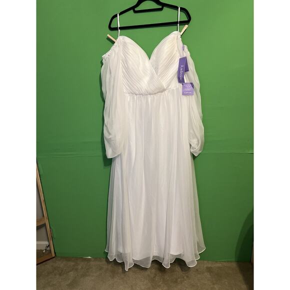 NWT Cinderella Divine White Off Shoulder Ethereal Wedding Gown Size 22 $299 - Picture 7 of 14
